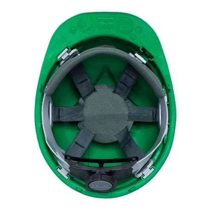 Casco Activex I Verde Arnes cinta 6 Puntas Ratchet