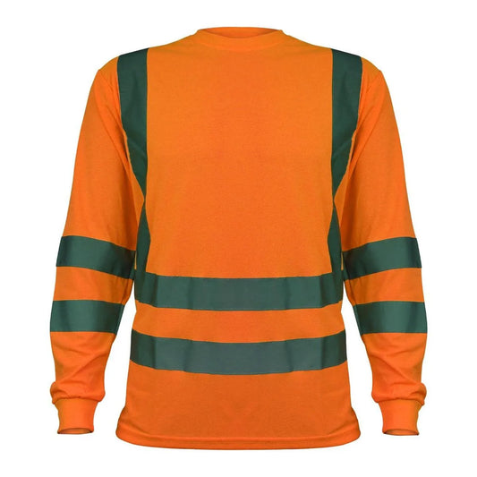 Polera Activex Polo Dry Fit Naranja Fluor C/Reflect M/Larga UV