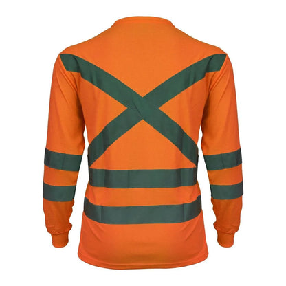 Polera Activex Polo Dry Fit Naranja Fluor C/Reflect M/Larga UV